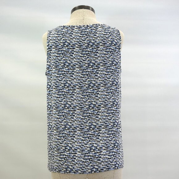 Ann Taylor Loft Women's Camisole Tie Front Blue White Black Size Medium Petite - Picture 5 of 13
